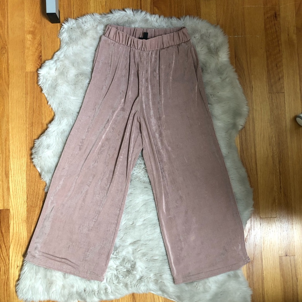 Topshop Pink Silky Soft Cropped Culottes Pants